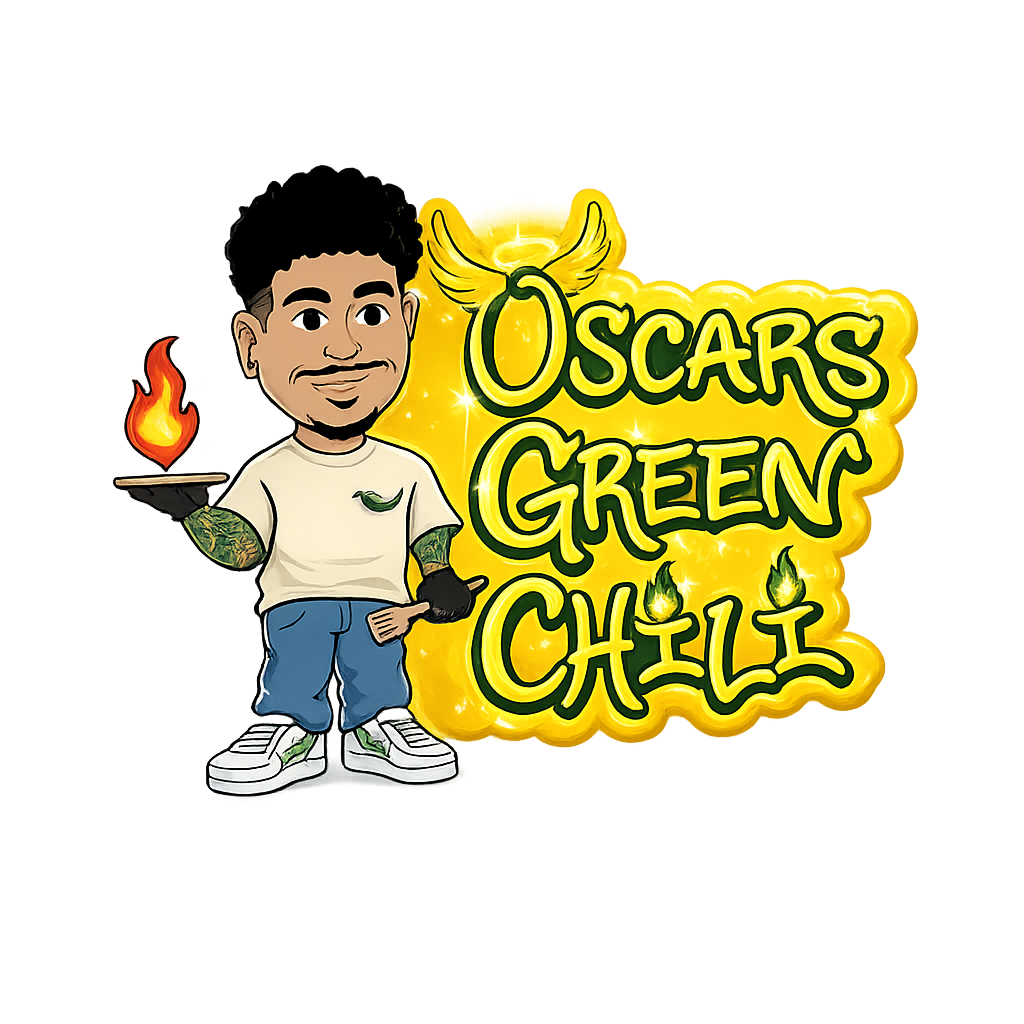 Oscar's Green Chili mascot